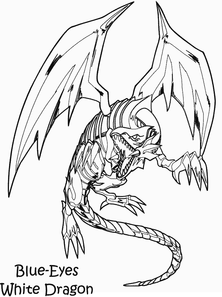 Yugioh Blue-Eyes White Dragon Coloring Pages