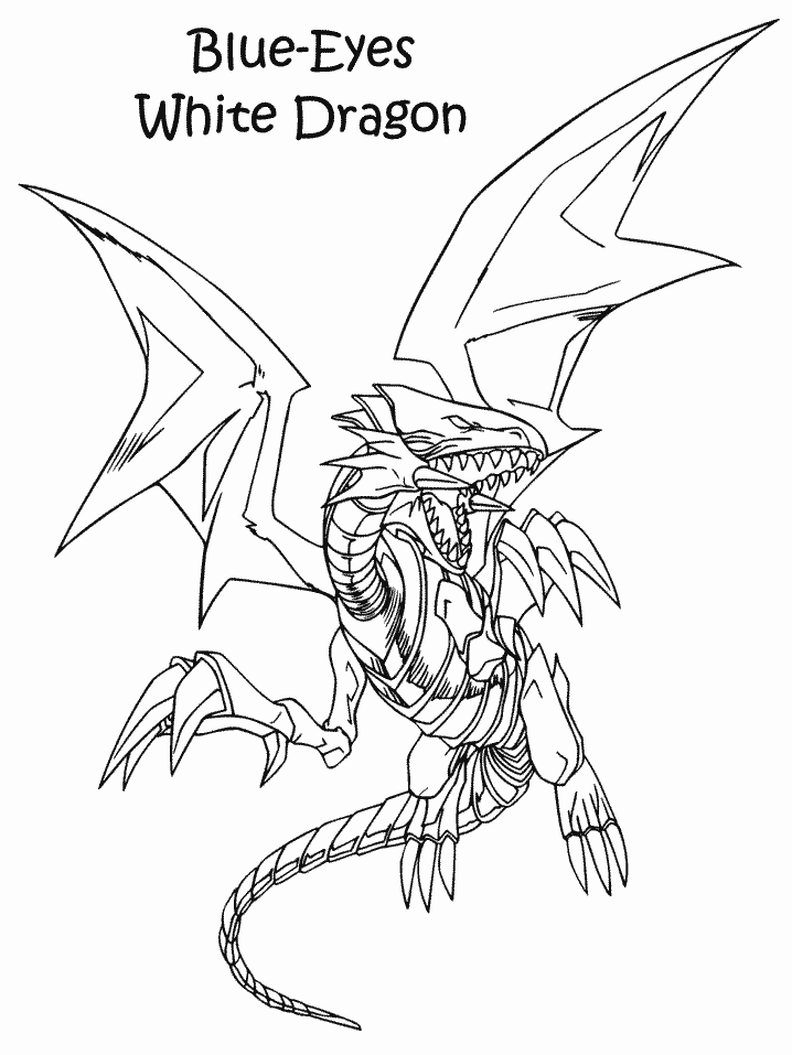 Yugioh Blue-Eyes White Dragon Coloring Page