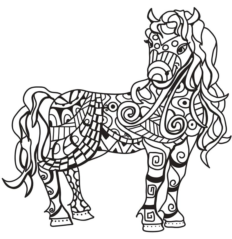 zentangle horse coloring pages