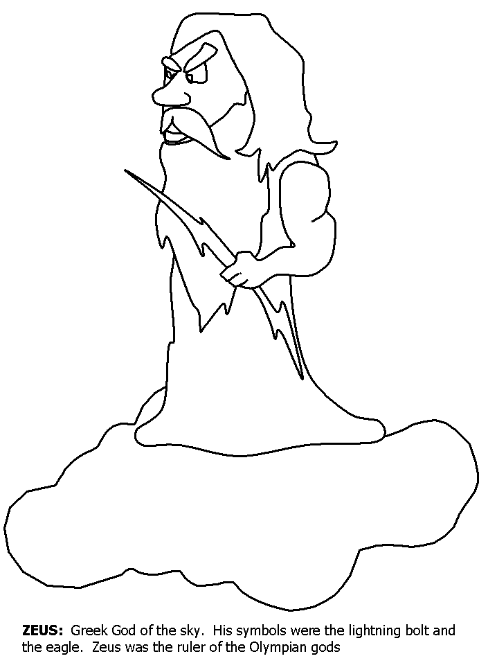 Zeus Greek Coloring Pages