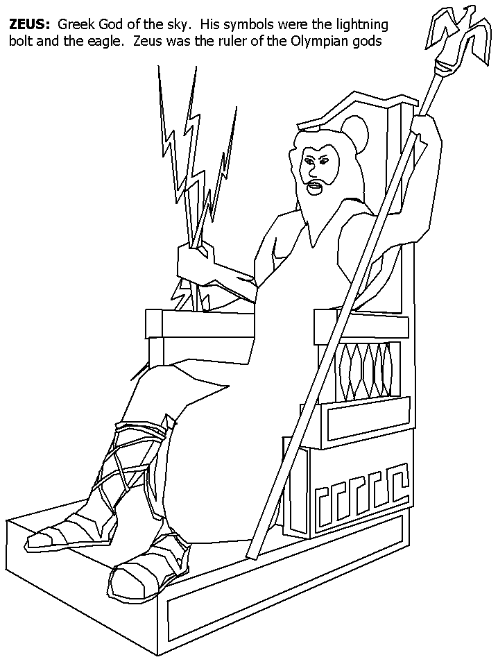 Zeus Greek Coloring Page