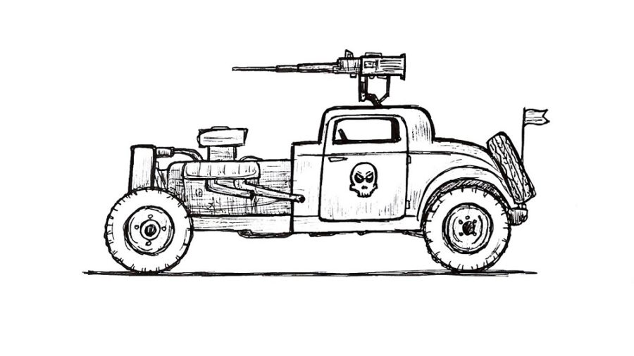 zombie apocalypse truck coloring pages
