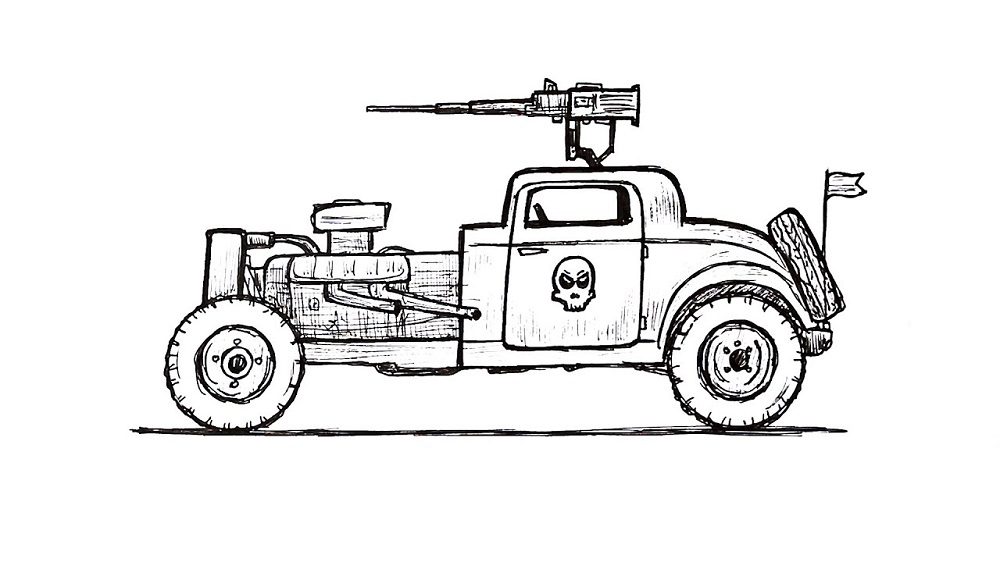zombie apocalypse truck coloring pages