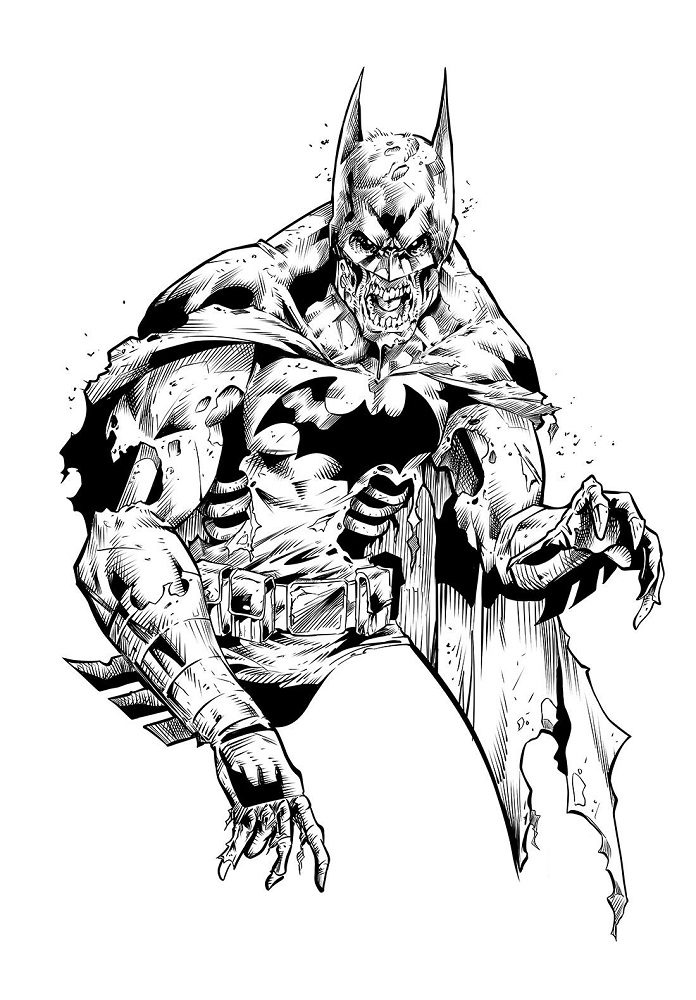 zombie batman coloring pages for adults
