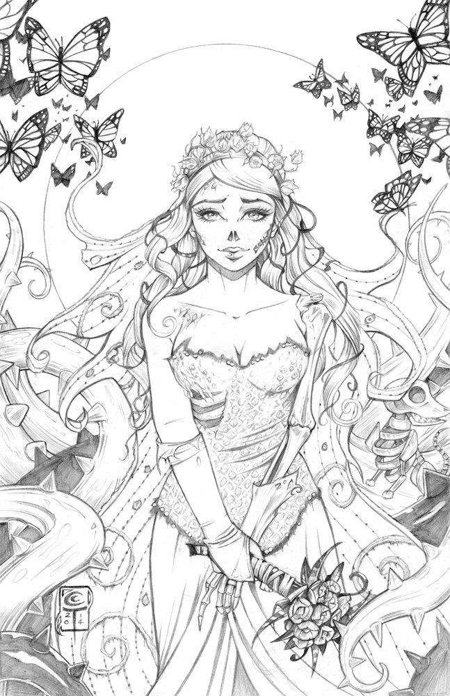 zombie bride coloring pages