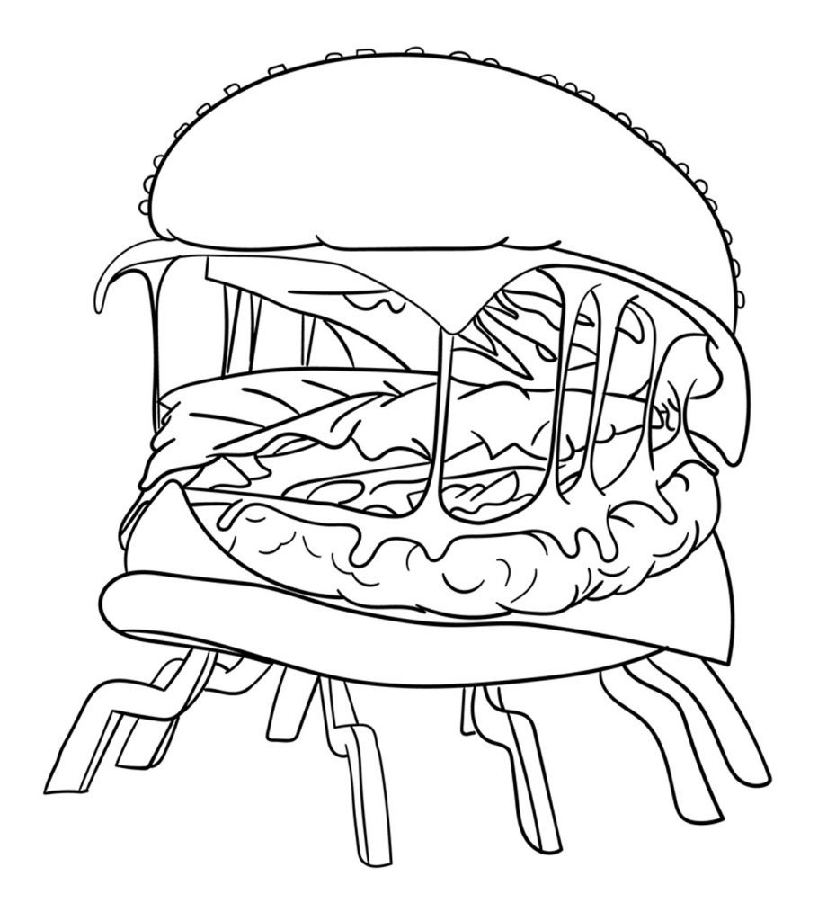 zombie burger coloring pages