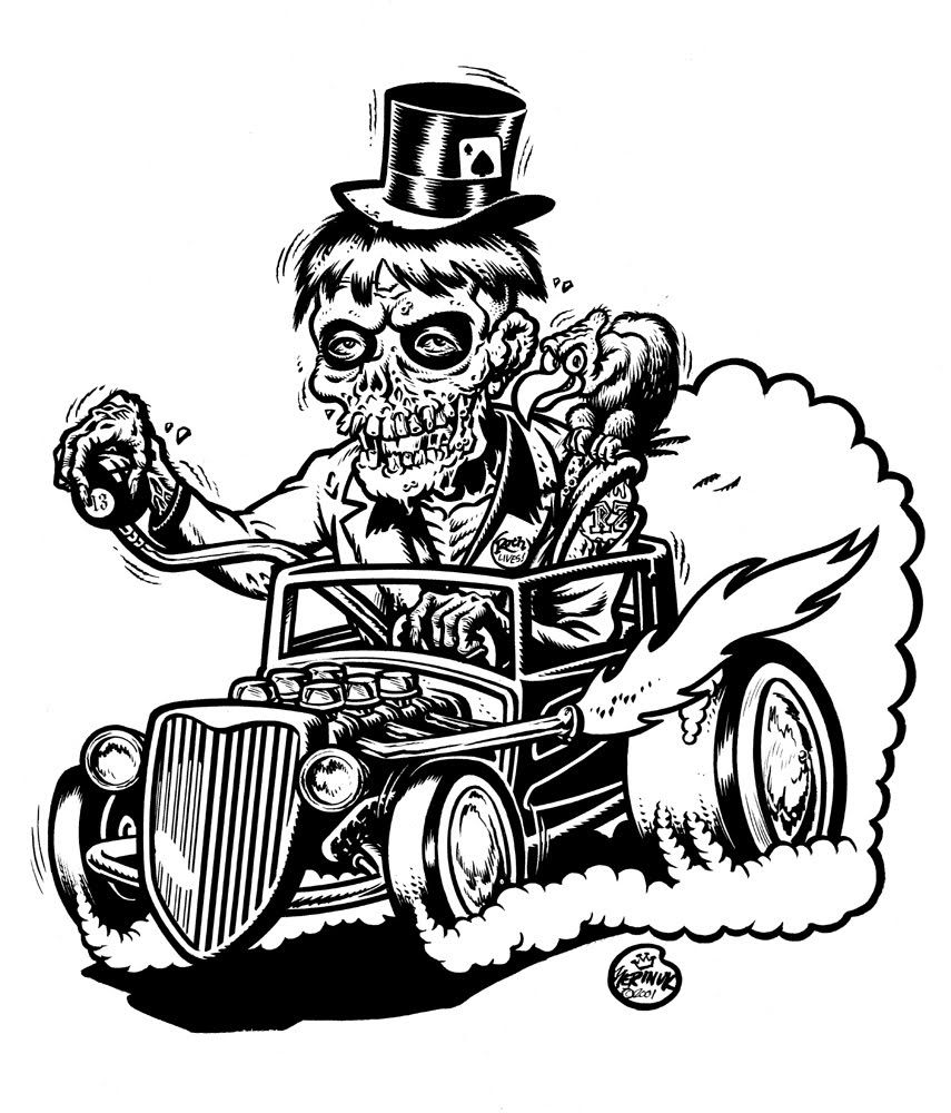 zombie car coloring pages