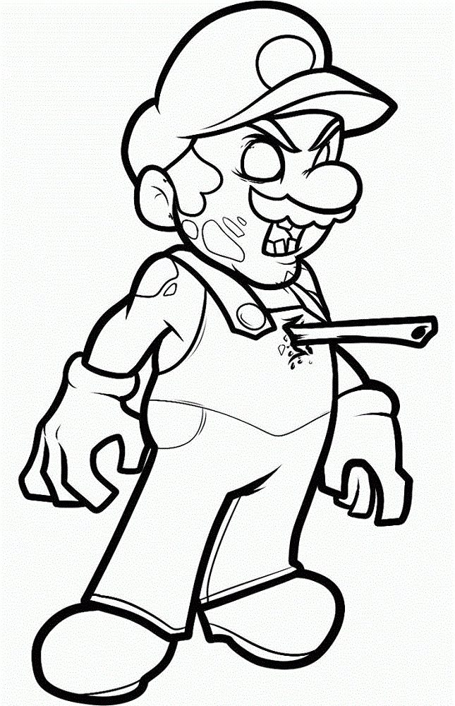 zombie character coloring pages for adults
