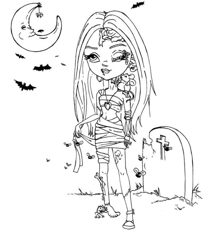 zombie chick coloring pages