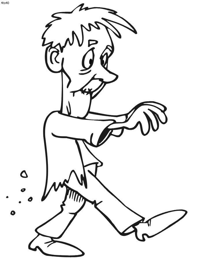 zombie clipart coloring pages