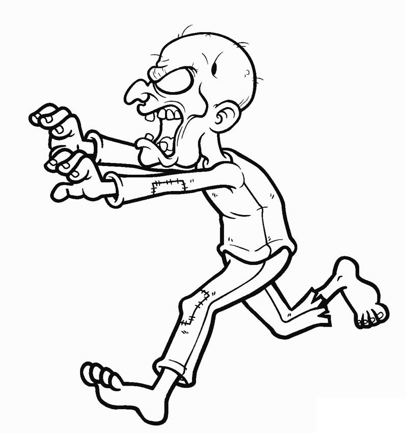 Zombie Rampaging Coloring Pages
