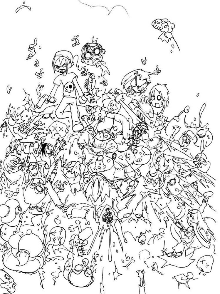 zombie coloring pages complex