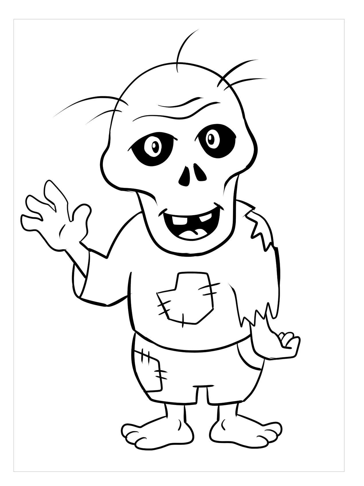 zombie coloring pages for kids