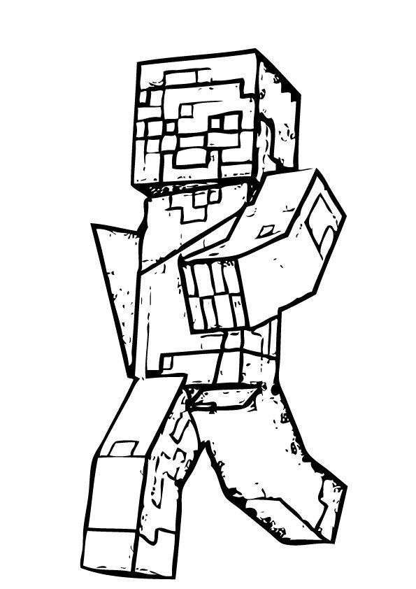 zombie coloring pages minecraft