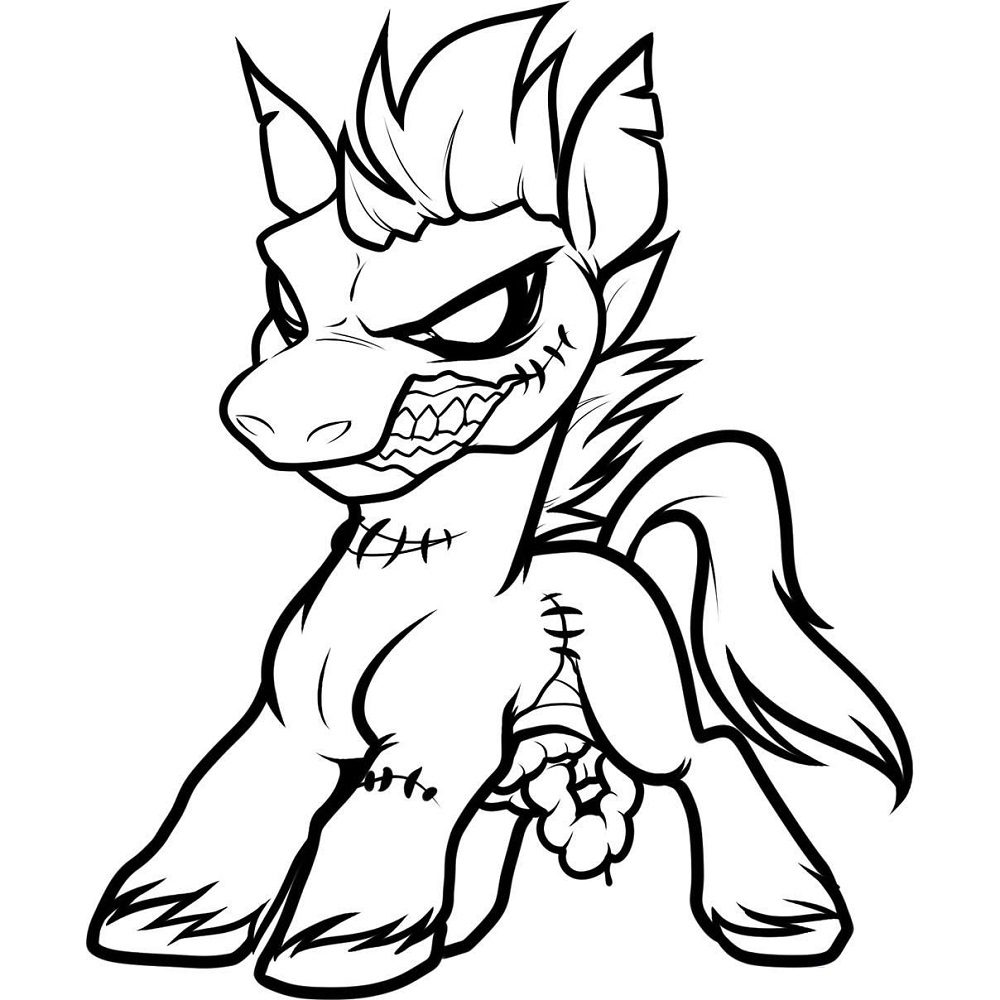 zombie coloring pages zombie horse for free