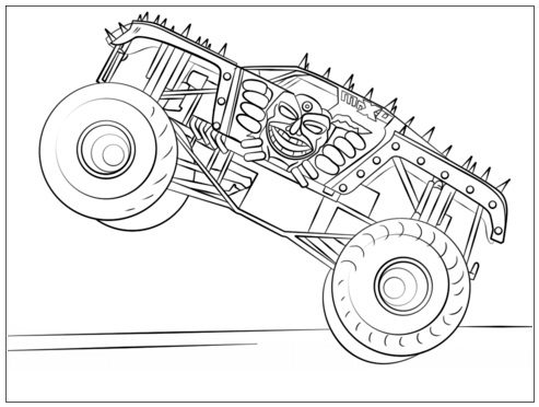 zombie crusher monster truck coloring pages