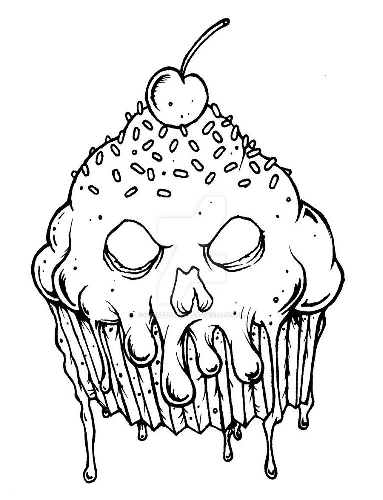 zombie cupcake coloring pages