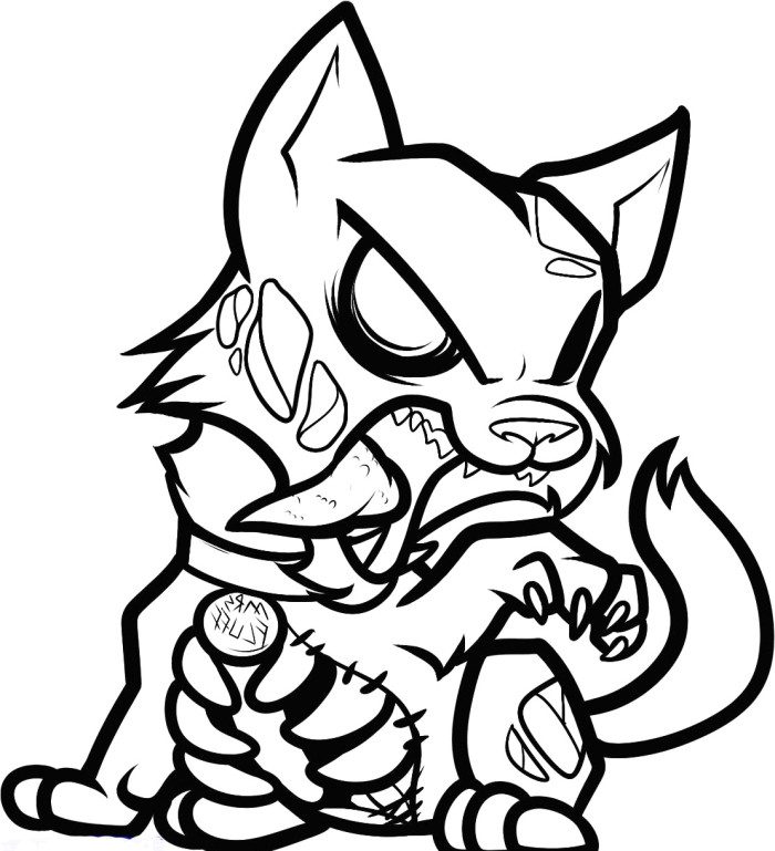 zombie dog coloring pages
