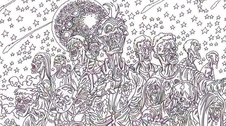 zombie doodle coloring pages