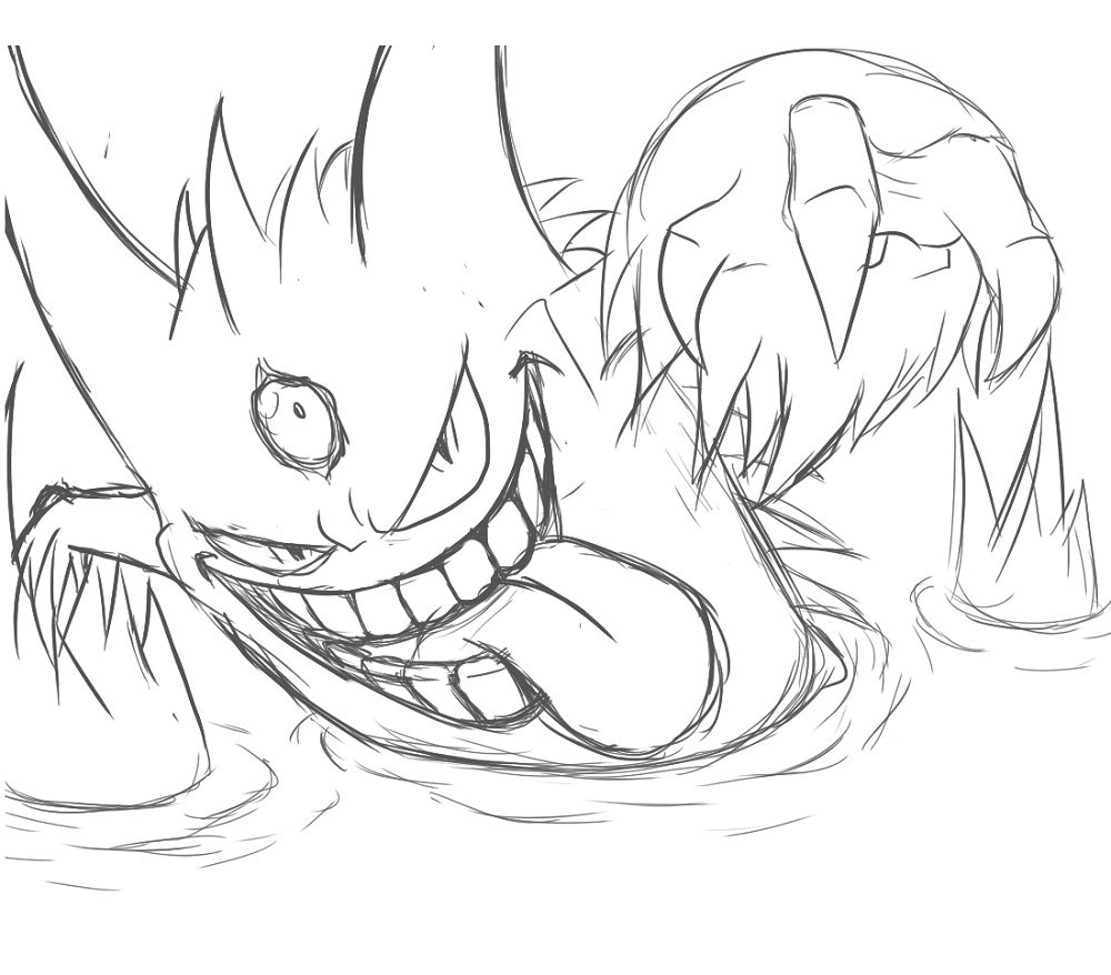 zombie gengar coloring pages