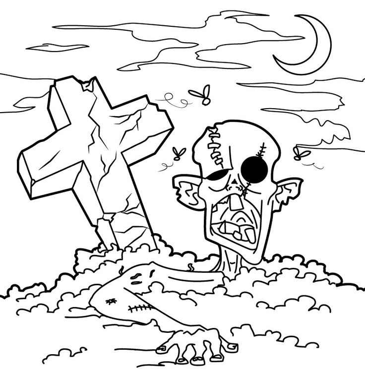 zombie grave coloring pages