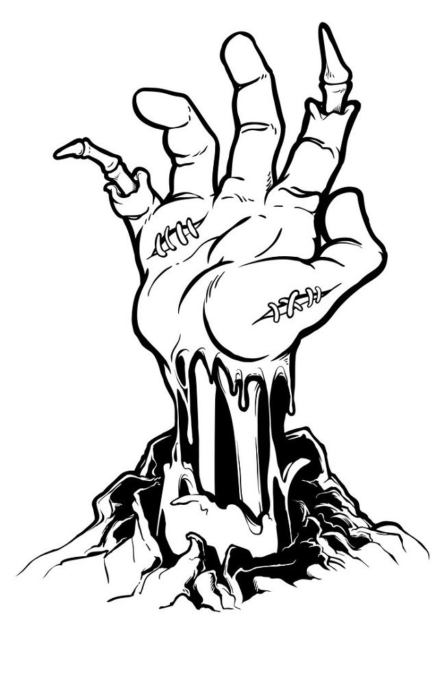 zombie hand coloring pages