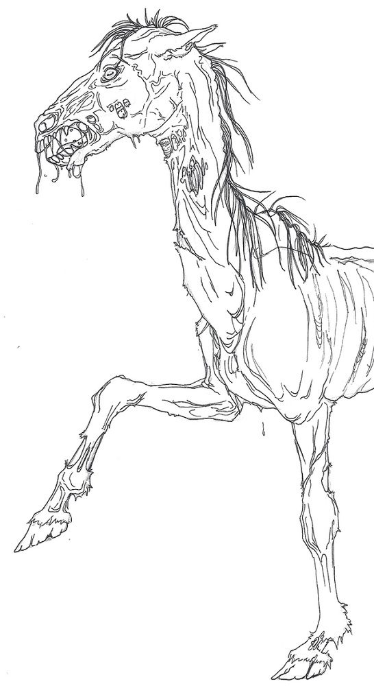 zombie horse coloring pages