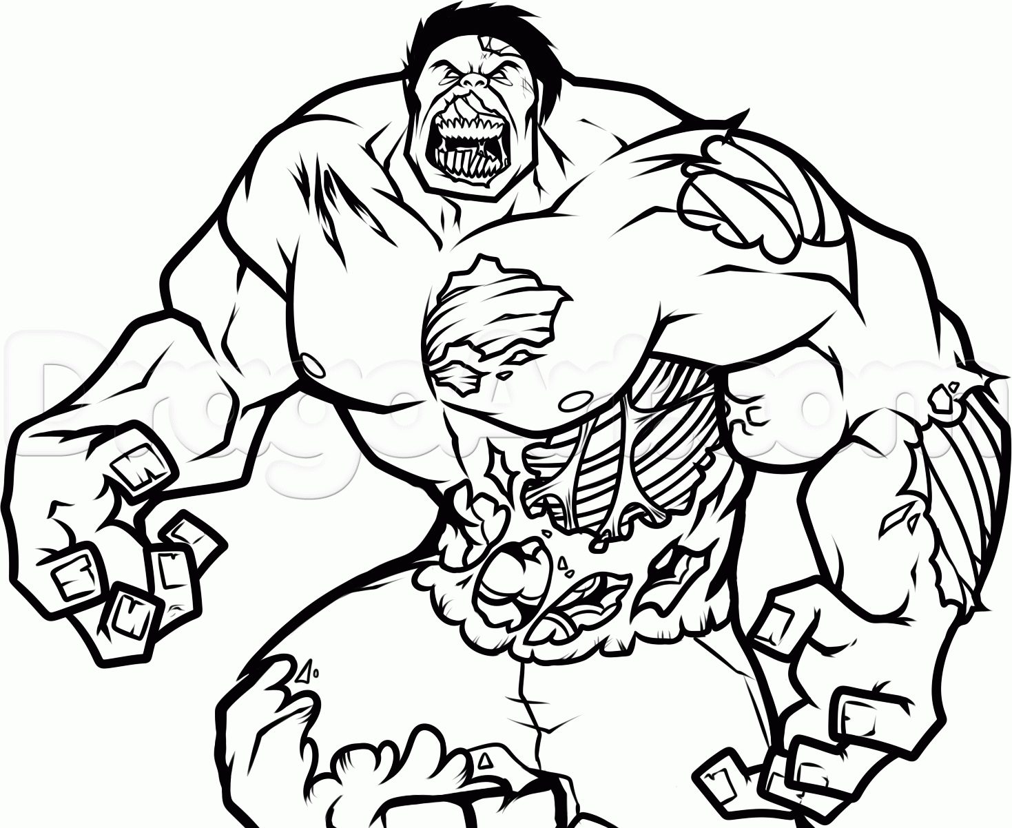 zombie hulk coloring pages