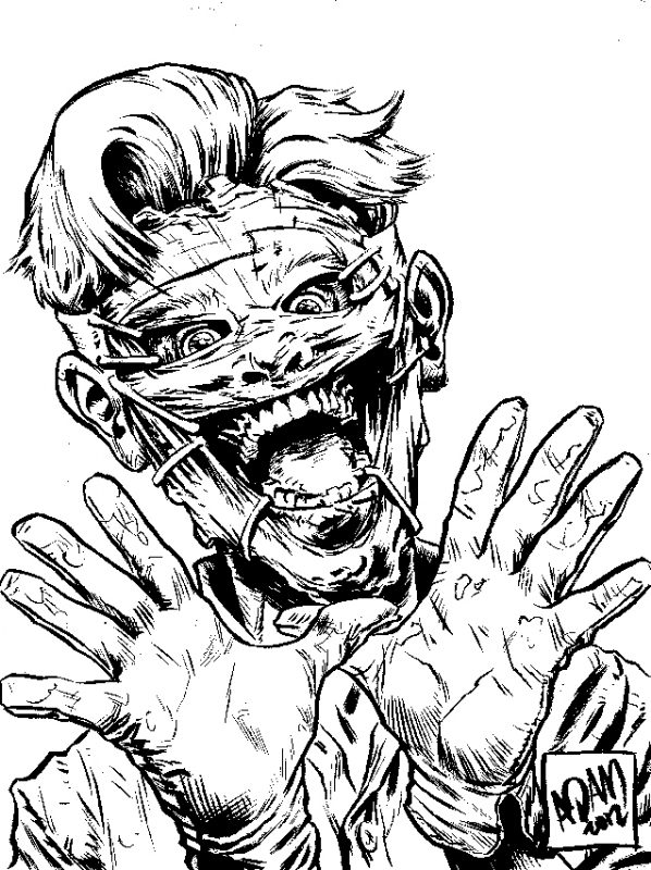 zombie joker coloring pages