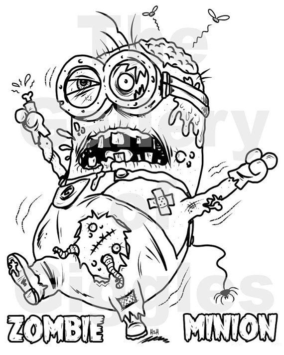 zombie minion coloring pages