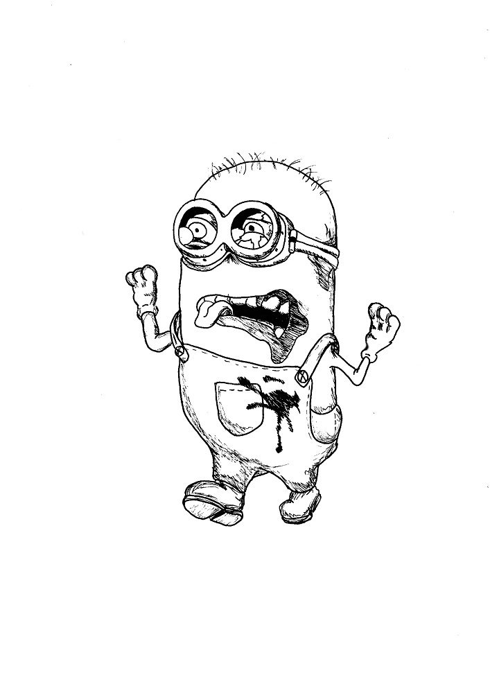 zombie minon coloring pages
