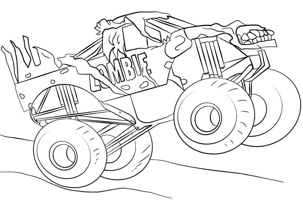 zombie monster jam logo coloring pages