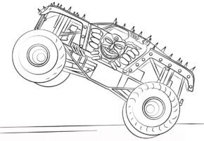 Zombie Monster Truck Coloring Pages & book for kids.