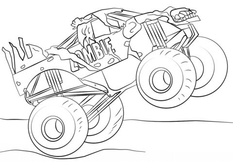 zombie opocilipes truck coloring pages