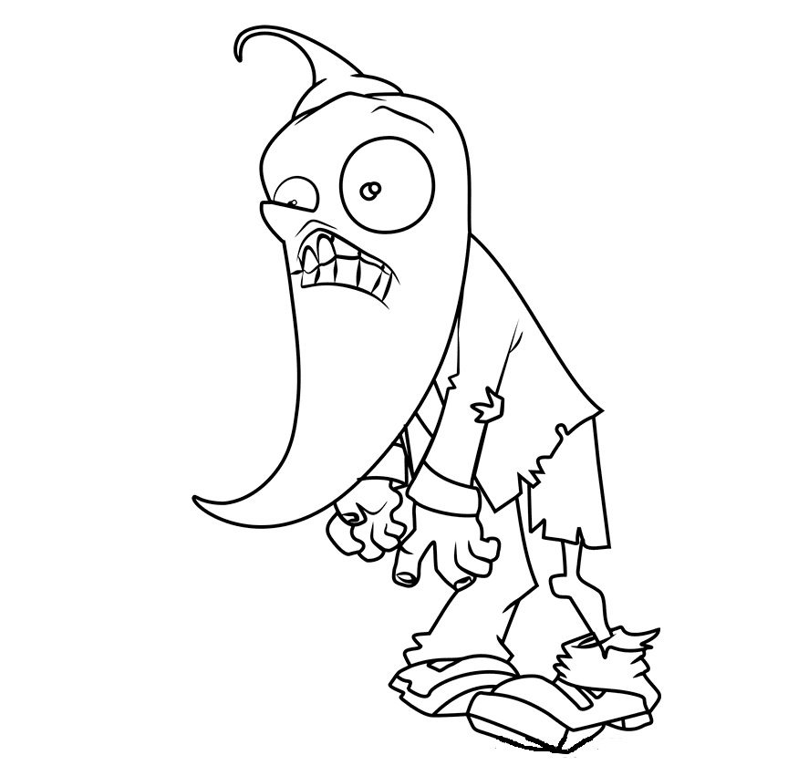 zombie pepper coloring pages