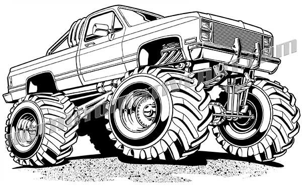zombie pickup truck coloring pages