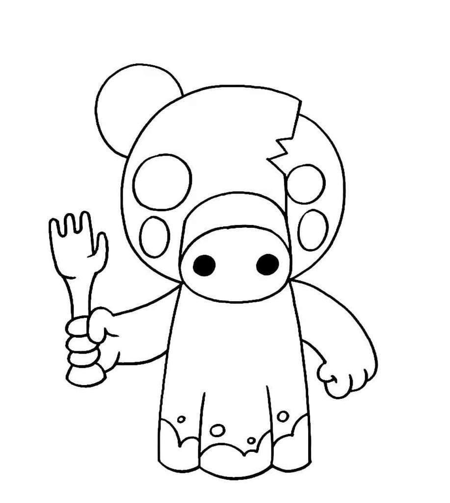 zombie piggy coloring pages