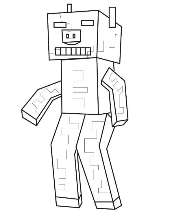 zombie pigman minecraft coloring pages printable coloringworld