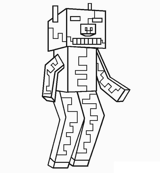 zombie pigman minecraft coloring pages