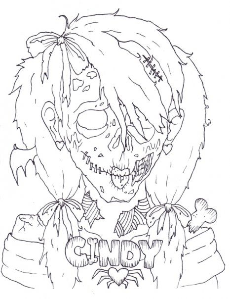 zombie pin up coloring pages
