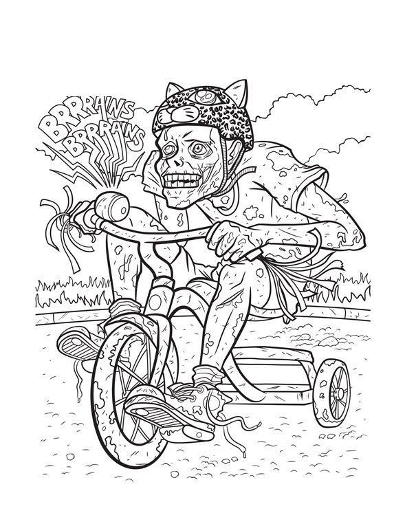 zombie race coloring pages