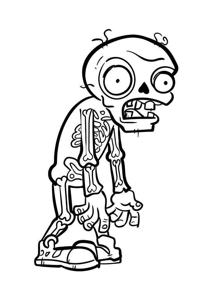 zombie skeleton coloring pages