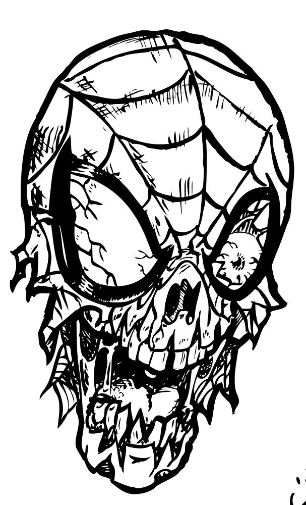 zombie spidar man coloring pages