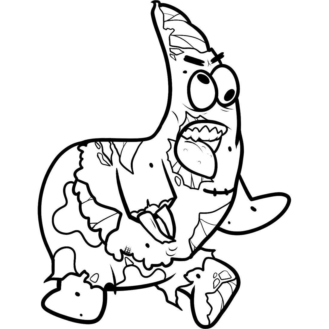 zombie spongebob coloring pages