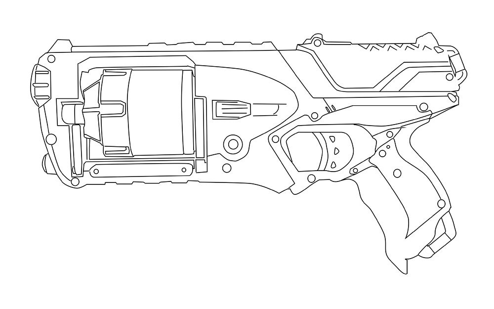 zombie strike brainsaw nerf gun coloring pages
