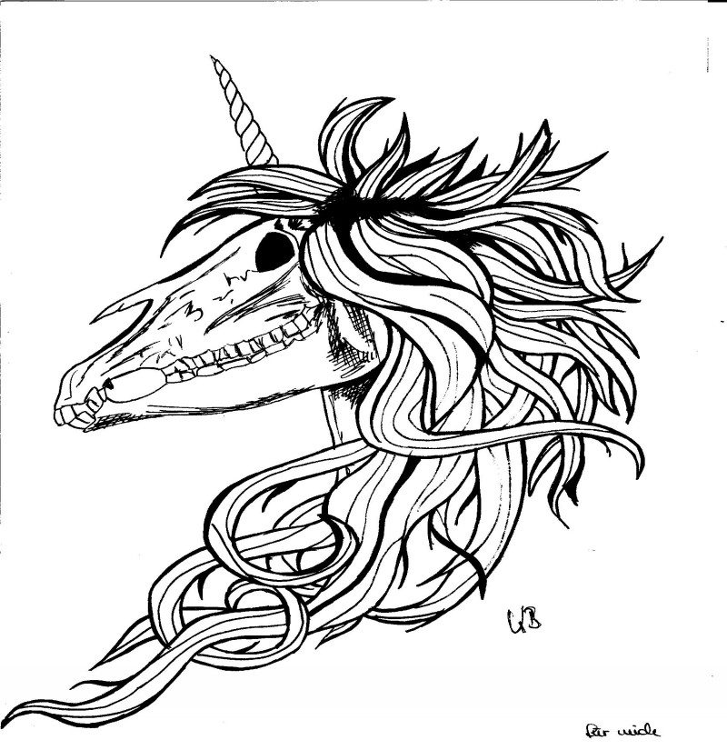 zombie unicorn mandala coloring pages