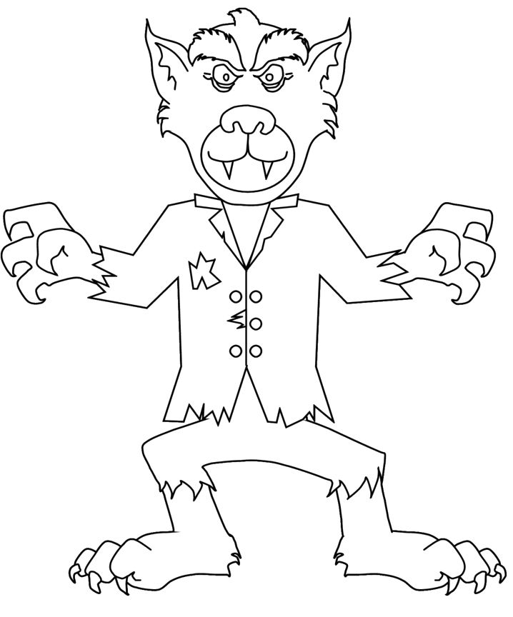 zombie werewolf coloring pages colored
