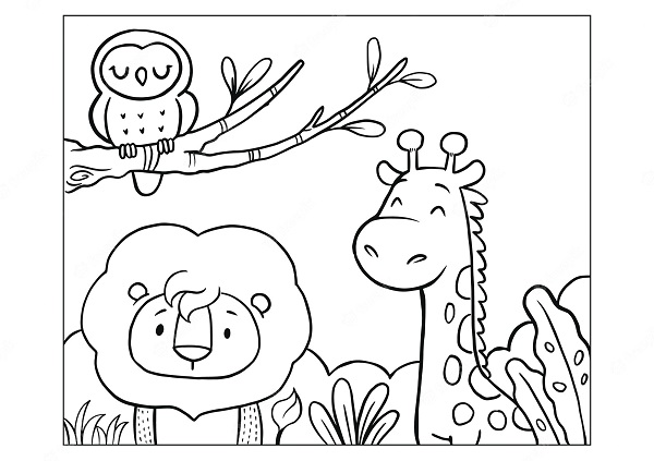 Zoo Animal Coloring Page