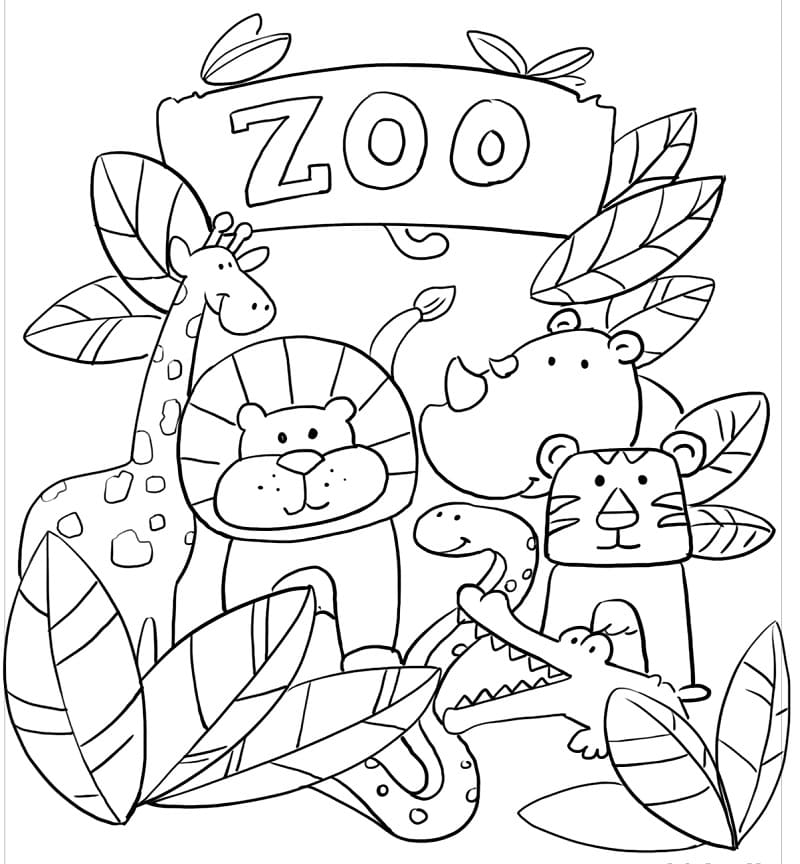 Zoo Coloring Page